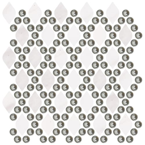 Dew Drops in Silverleaf Glass Tile