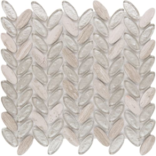 Elyptic Herringbone in Bel Air Glass Tile
