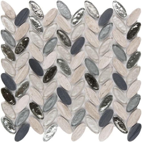 Elyptic Herringbone in New Windsor Glass Tile