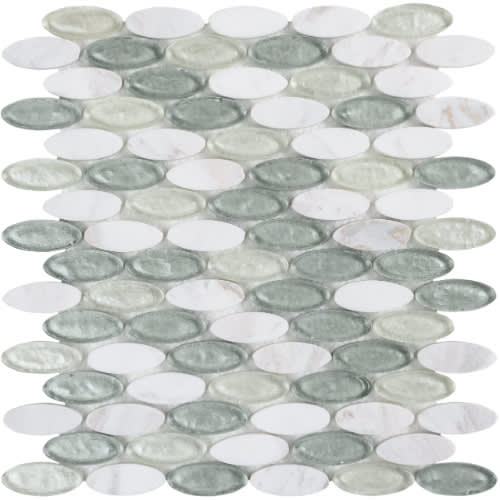 Elyptic Brickset in Morningside Glass Tile