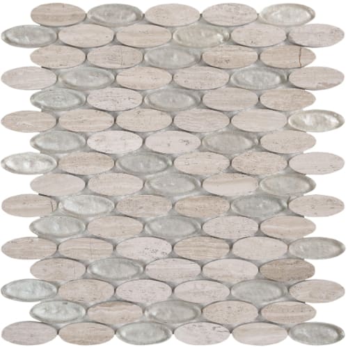 Elyptic Brickset in Bel Air Glass Tile