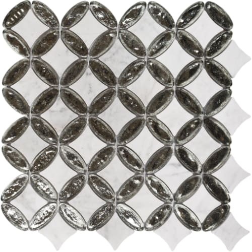 Elyptic Diamond in Aurora Glass Tile