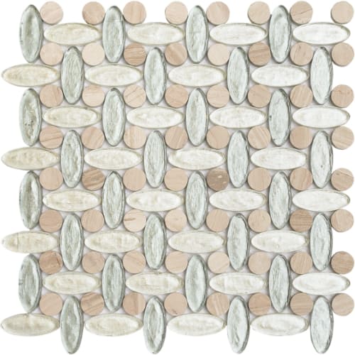 Elyptic Basketweave in Saltwater Taffy Glass Tile