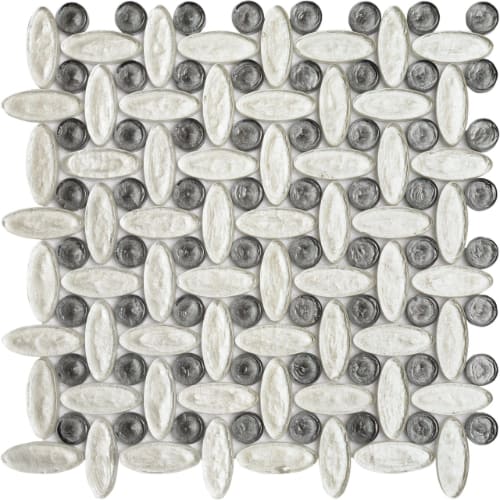Elyptic Basketweave in Feng Shui Glass Tile