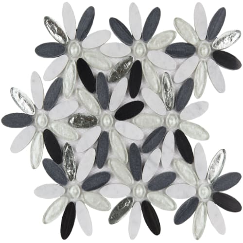 Floral in Nightshade Glass Tile