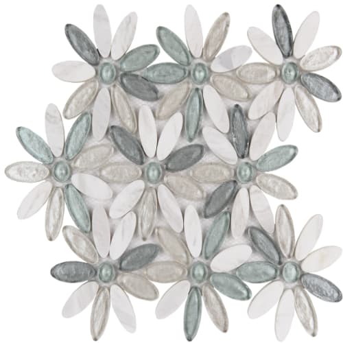 Floral in Dahlia Glass Tile