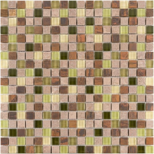 5/8" x 5/8" Straightset in Pistachio Glass Tile