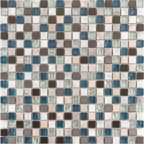 5/8" x 5/8" Straightset in Blue Lagoon Glass Tile