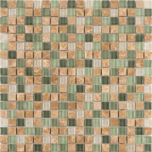 5/8" x 5/8" Straightset in Peace Train Glass Tile