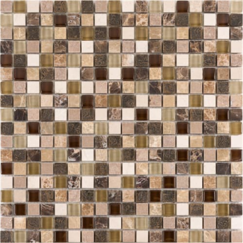 5/8" x 5/8" Straightset in Rocky Road Glass Tile