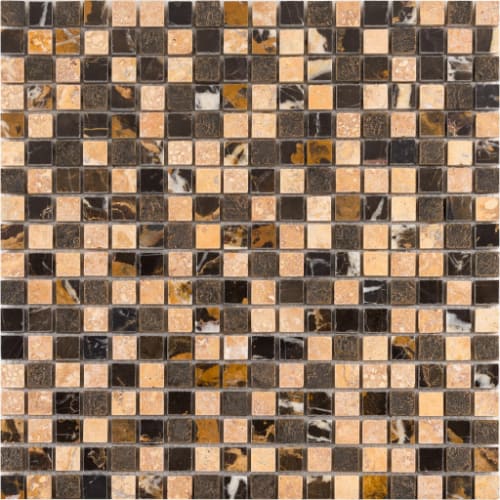 5/8" x 5/8" Straightset in Smores Glass Tile