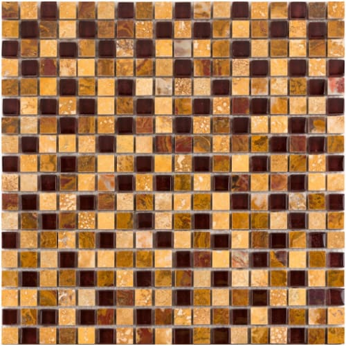 5/8" x 5/8" Straightset in Ruby Tuesday Glass Tile
