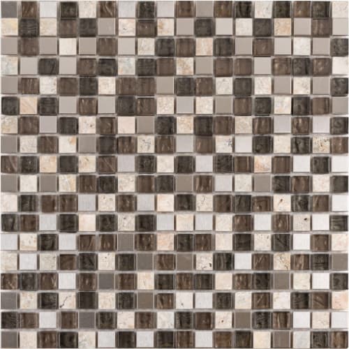5/8" x 5/8" Straightset in Platinum Whisper Glass Tile