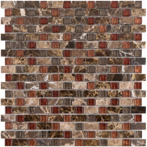 5/8" Combo in Emperador Spice Glass Tile