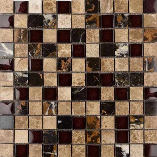 1" x 1" Collection in Cherries Jubilee Glass Tile