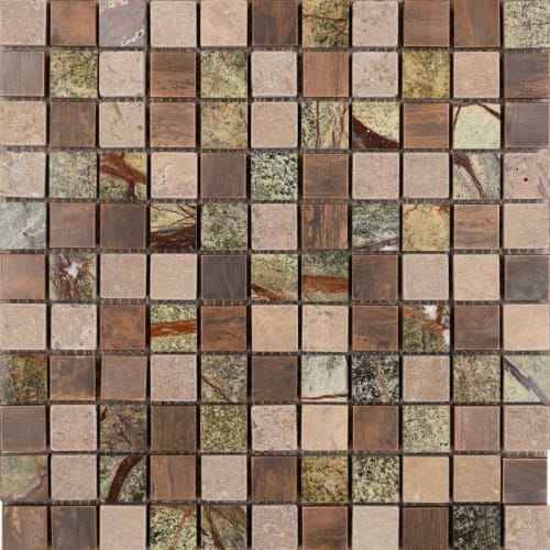 1" x 1" Collection in Copper Amazon Glass Tile