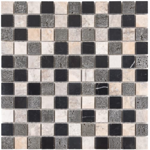 1" x 1" Collection in Silver Mine Glass Tile