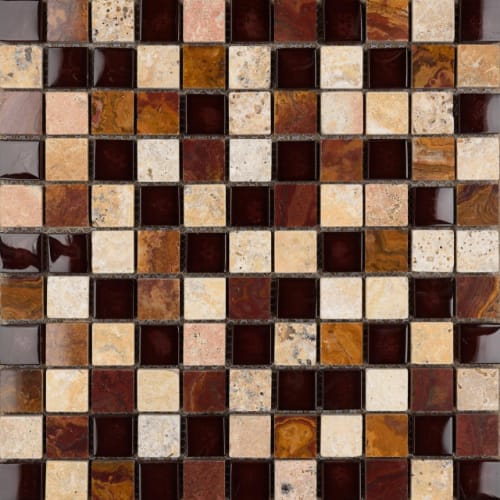 1" x 1" Collection in Wild Cherry Glass Tile