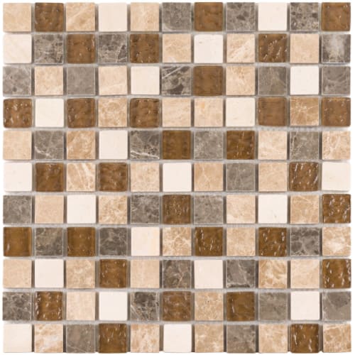 1" x 1" Collection in Winter Willow Glass Tile