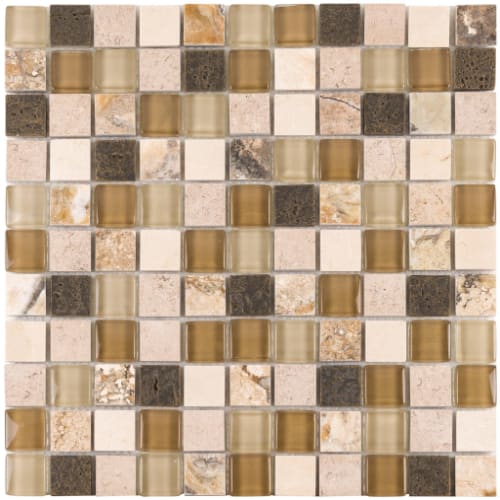 1" x 1" Collection in Sandy Bronze Glass Tile