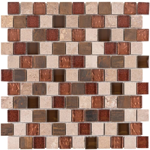 1" x 1" Offset Collection in Copper Canyon Offset Glass Tile