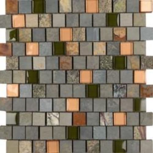 1" x 1" Offset Collection in Painted Forest Offset Glass Tile