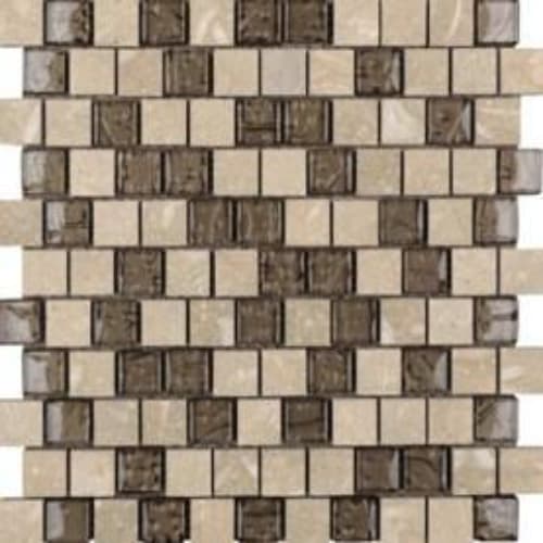 1" x 1" Offset Collection in Palomino Offset Glass Tile