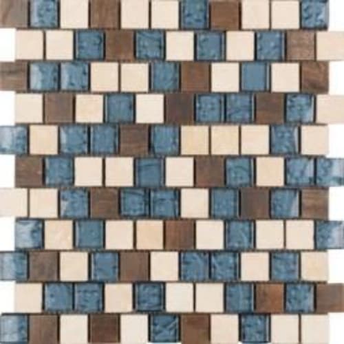 1" x 1" Offset Collection in Paradise Cove Offset Glass Tile