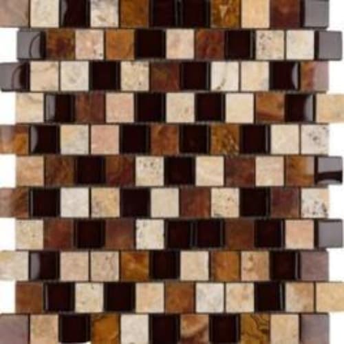 1" x 1" Offset Collection in Wild Cherry Offset Glass Tile