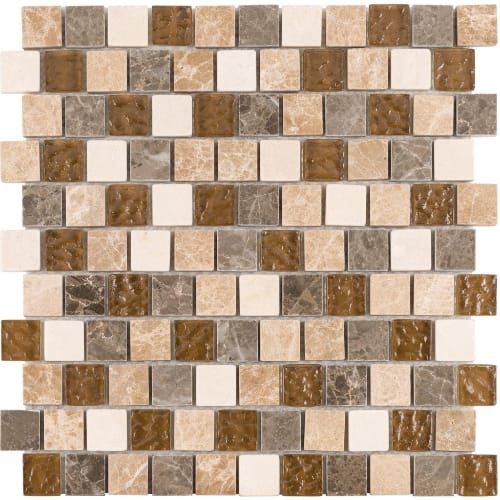 1" x 1" Offset Collection in Winter Willow Offset Glass Tile