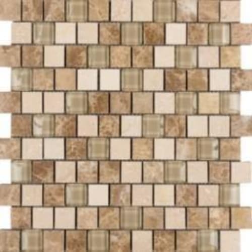 1" x 1" Offset Collection in San Tan Offset Glass Tile
