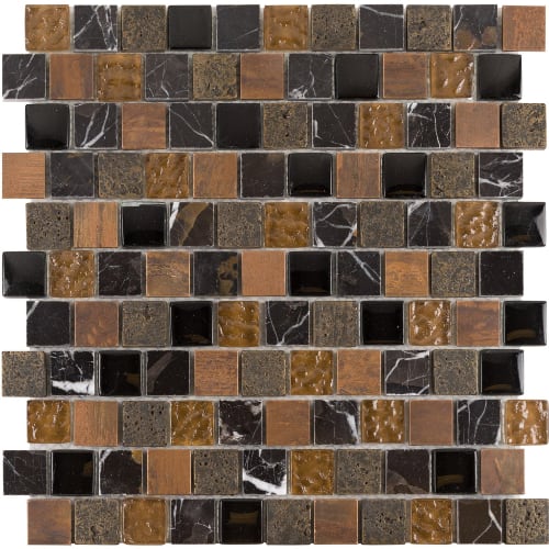 1" x 1" Offset Collection in Cast Iron Offset Glass Tile