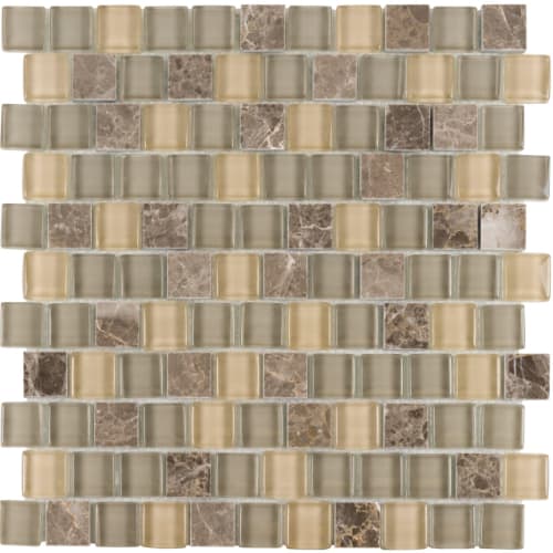 1" x 1" Offset Collection in Simply Soft Offset Glass Tile