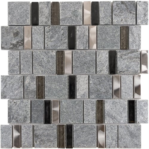 2By Combo in Grey Rock Glass Tile