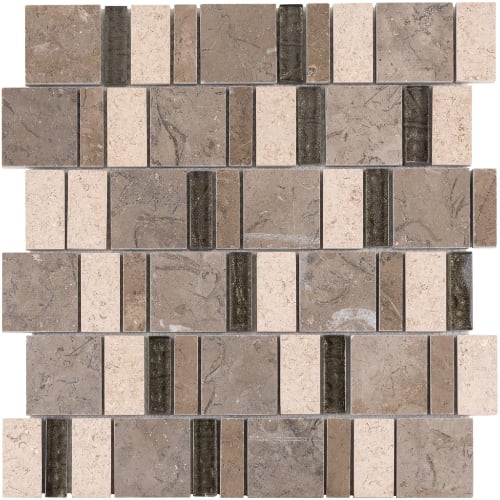 2By Combo in Platinum Greige Glass Tile