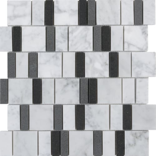 2By Combo in Black N White Glass Tile