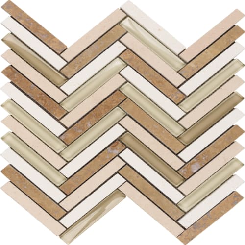 Large Herringbone in Snowmass 5/8? X 4? Glass Tile