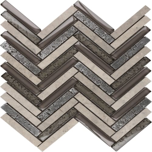Large Herringbone in Blackburn 5/8? X 4? Glass Tile