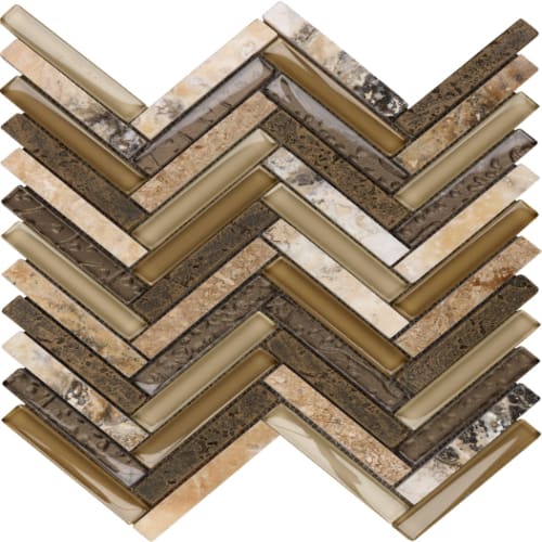 Large Herringbone in Tyndall 5/8? X 4? Glass Tile