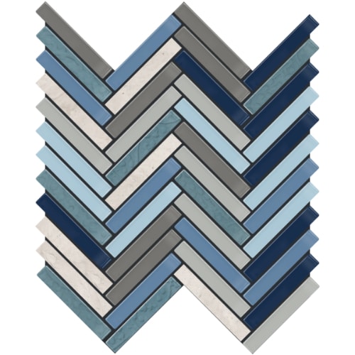Large Herringbone in Mount Wrangell 5/8? X 4? Glass Tile