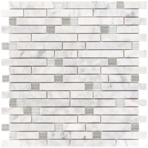 Linear in White Fossil Glass Tile