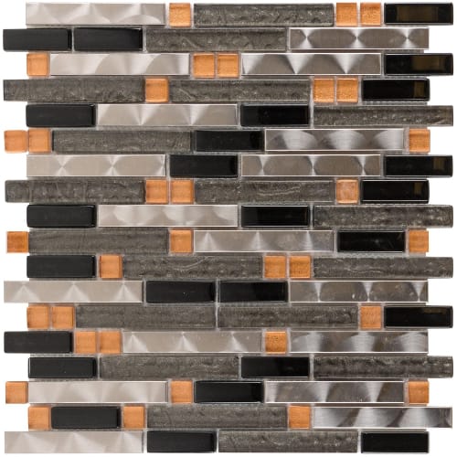 Linear in Gold Shimmer Glass Tile