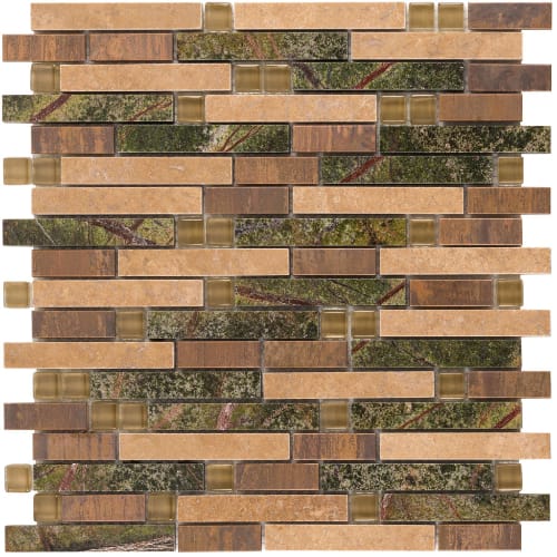 Linear in Rustic Forest Glass Tile