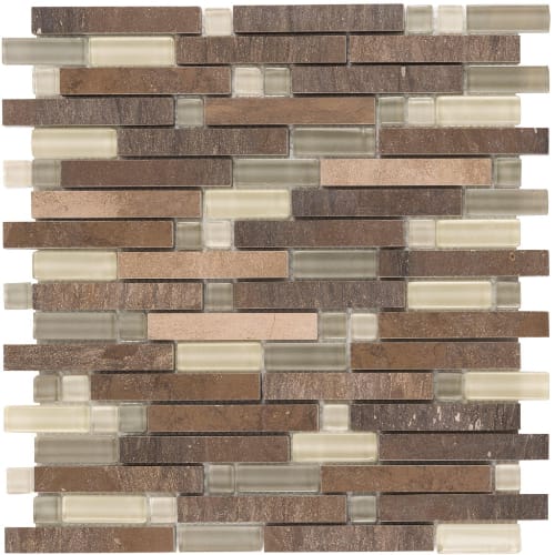 Linear in Autumn Frost Glass Tile