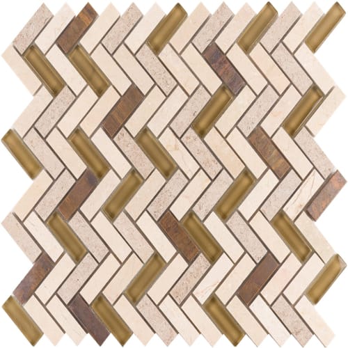 Small Herringbone in Chiricahua Mountain Glass Tile
