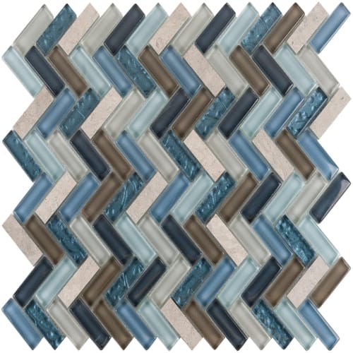 Small Herringbone in Mount Wrangell Glass Tile