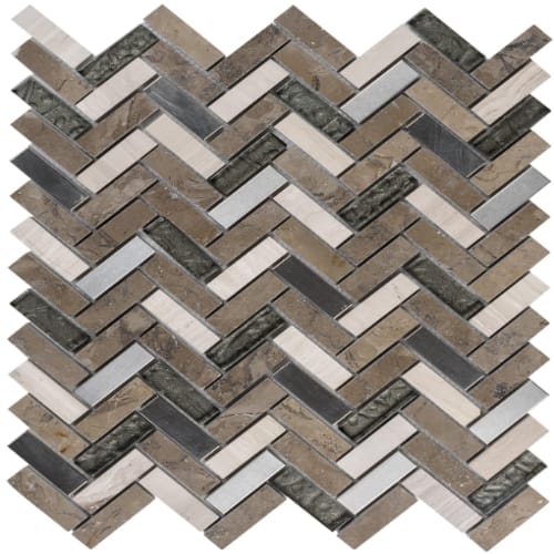 Small Herringbone in Pingora Glass Tile