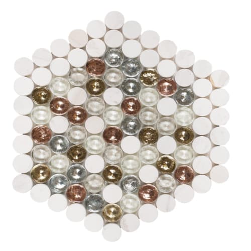 Designer Hexagon - Stone in Borden Glass Tile