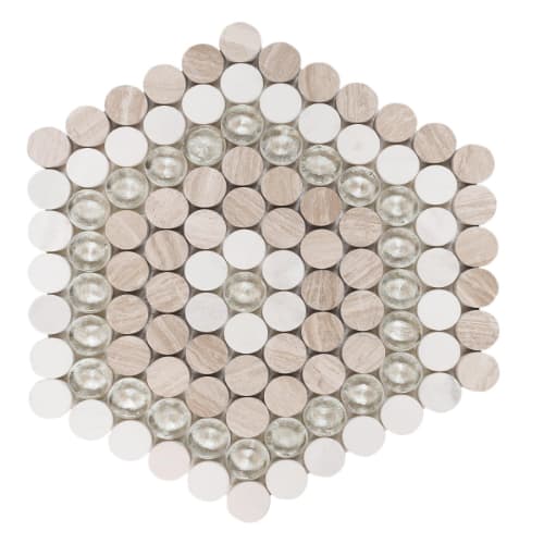 Designer Hexagon - Stone in Lubbock Glass Tile