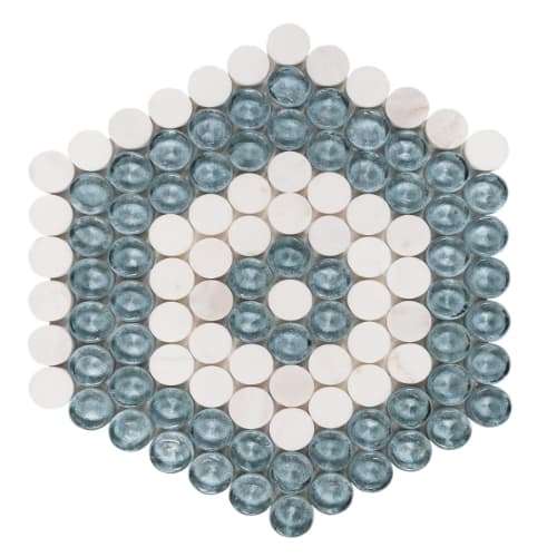 Designer Hexagon - Stone in Potter Glass Tile